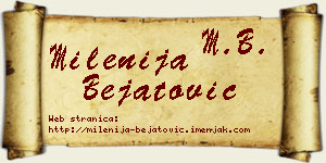 Milenija Bejatović vizit kartica